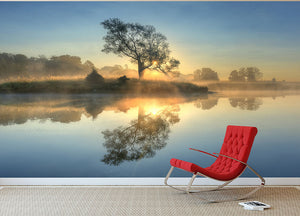 Morning Reflection Wall Mural Wallpaper - Canvas Art Rocks - 2