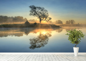 Morning Reflection Wall Mural Wallpaper - Canvas Art Rocks - 4