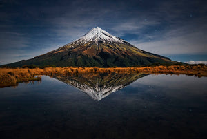 Mount Taranaki A Starry Night Wall Mural Wallpaper - Canvas Art Rocks - 1