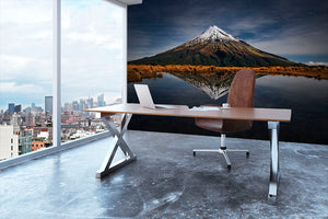 Mount Taranaki A Starry Night Wall Mural Wallpaper - Canvas Art Rocks - 3