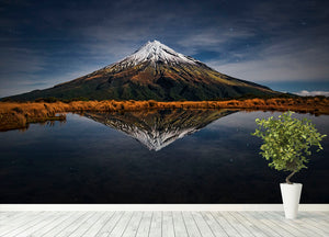 Mount Taranaki A Starry Night Wall Mural Wallpaper - Canvas Art Rocks - 4