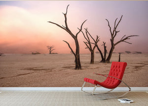 Fog In Deadvlei Wall Mural Wallpaper - Canvas Art Rocks - 2