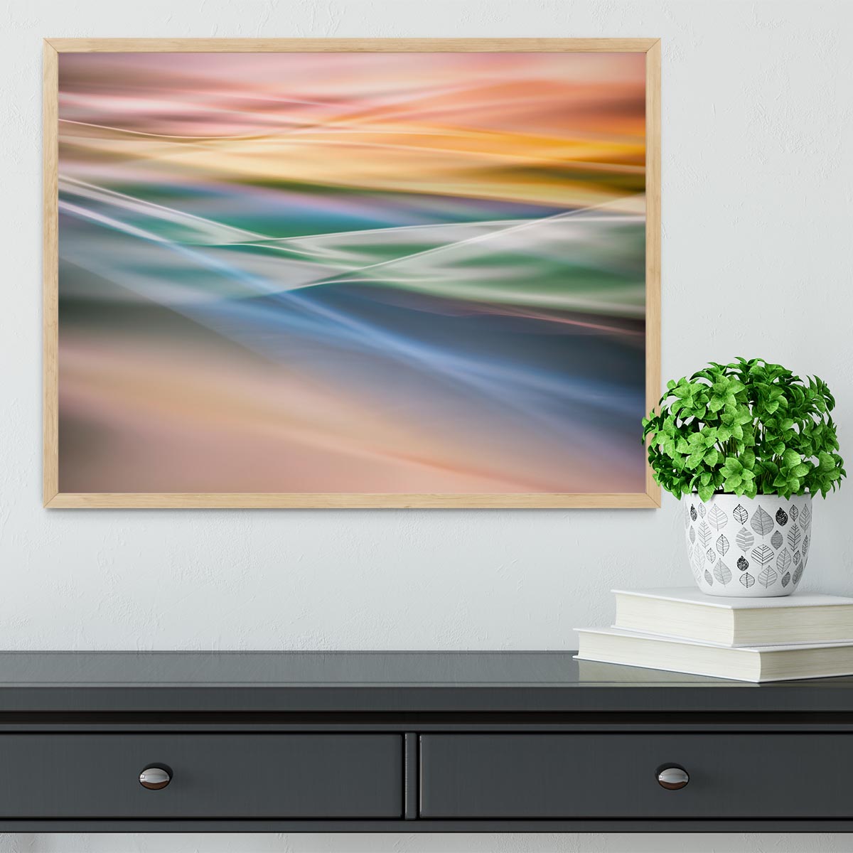 Coloured Waves Framed Print - Canvas Art Rocks - 4