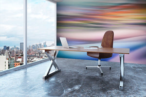 Coloured Waves 2 Wall Mural Wallpaper - Canvas Art Rocks - 3