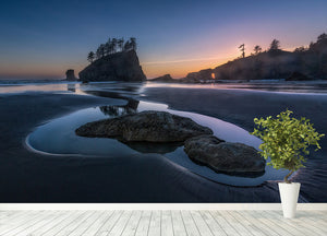 Twilight At Second Beach Wall Mural Wallpaper - Canvas Art Rocks - 4