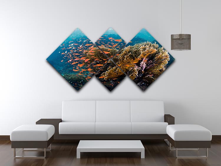 Reefscape 4 Square Multi Panel Canvas - Canvas Art Rocks - 3