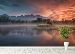 Daybreak By The Lake Wall Mural Wallpaper - Canvas Art Rocks - 4