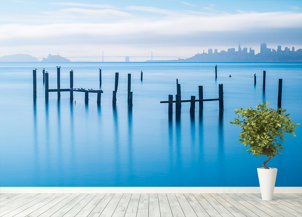 Canvas Rasom Note The Old Pier Of Sausalito Wall Mural Wallpaper | Canvas Art Rocks ...