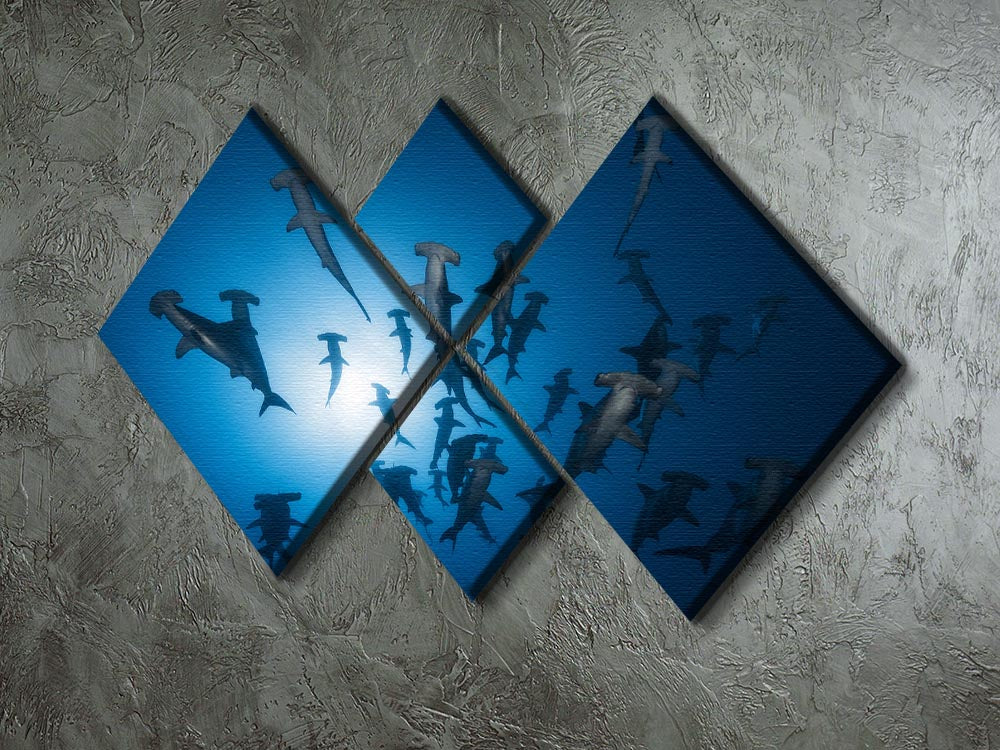 Hammerhead Shark 2 4 Square Multi Panel Canvas - Canvas Art Rocks - 2