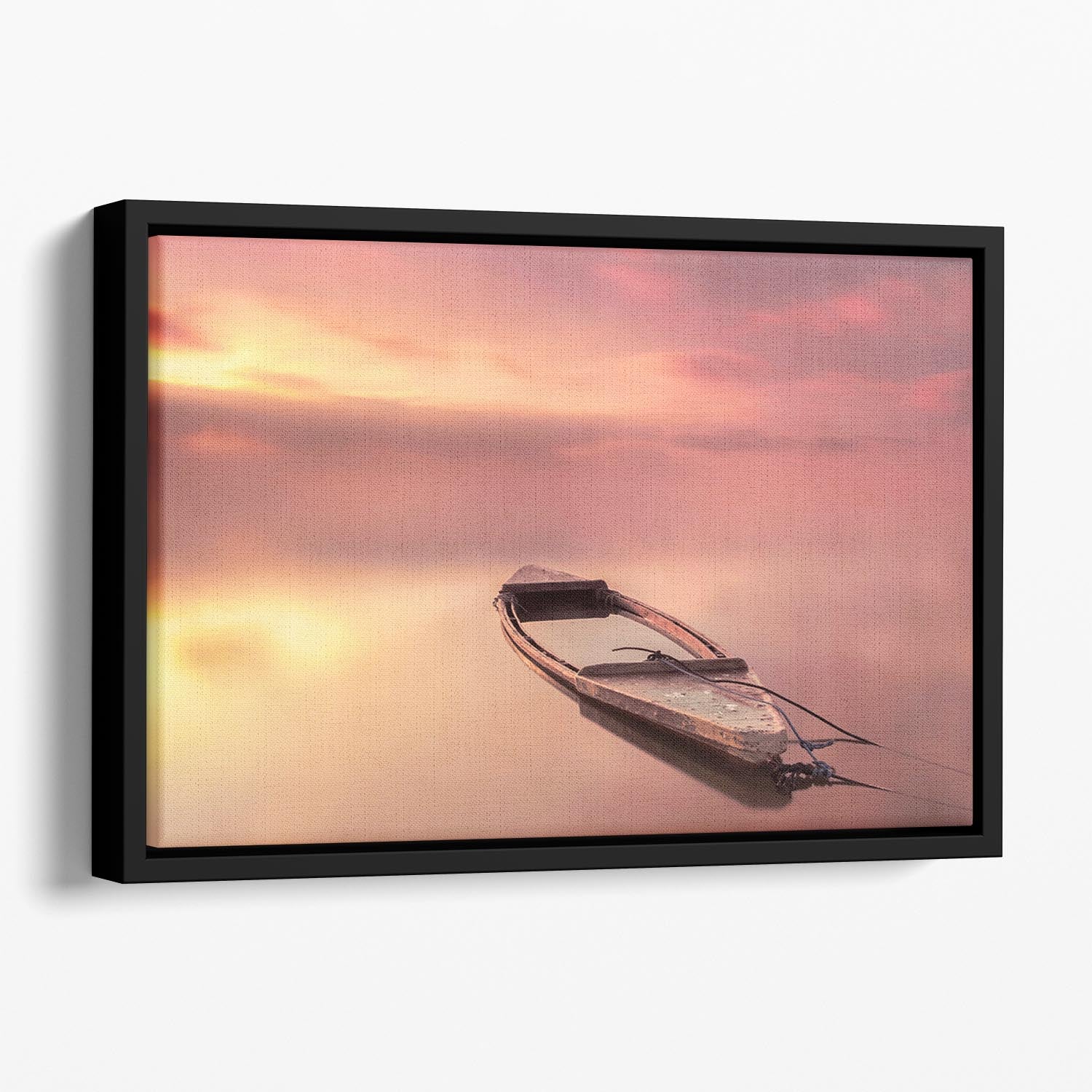 The Boat Floating Framed Canvas - Canvas Art Rocks - 1