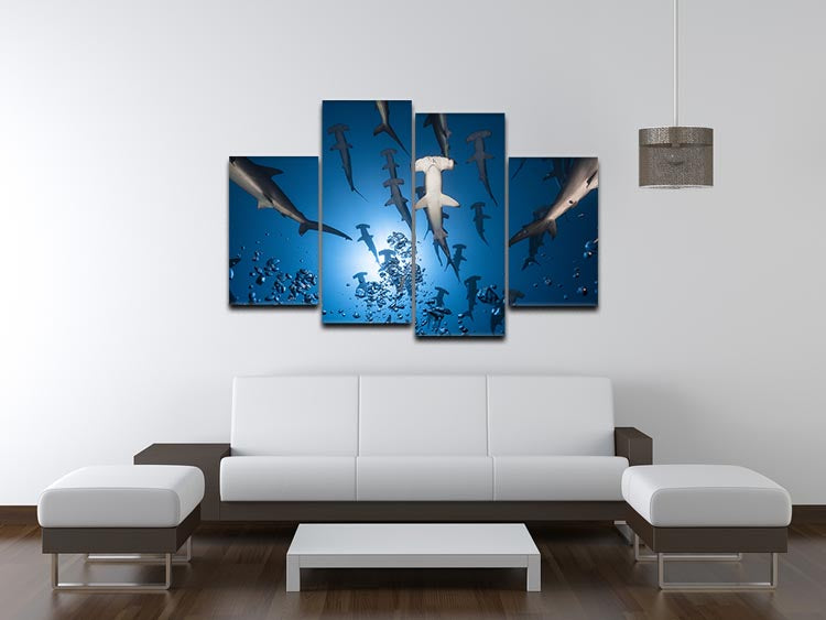 Hammerhead Shark 4 Split Panel Canvas - Canvas Art Rocks - 3