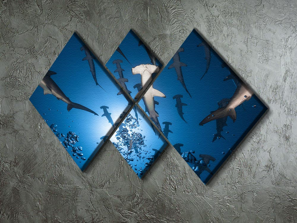 Hammerhead Shark 4 Square Multi Panel Canvas - Canvas Art Rocks - 2