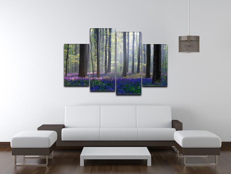 Bluebells 4 Split Panel Canvas - Canvas Art Rocks - 3