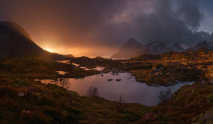 Sunrise Over Lofoten Wall Mural Wallpaper - Canvas Art Rocks - 1