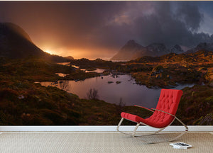 Sunrise Over Lofoten Wall Mural Wallpaper - Canvas Art Rocks - 2