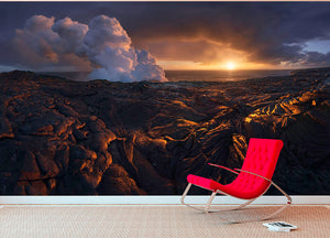 Lava Fields Wall Mural Wallpaper - Canvas Art Rocks - 2