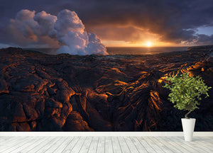 Lava Fields Wall Mural Wallpaper - Canvas Art Rocks - 4