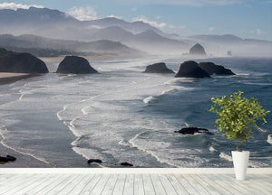 Morning View From Ecola Point Wall Mural Wallpaper - Canvas Art Rocks - 4