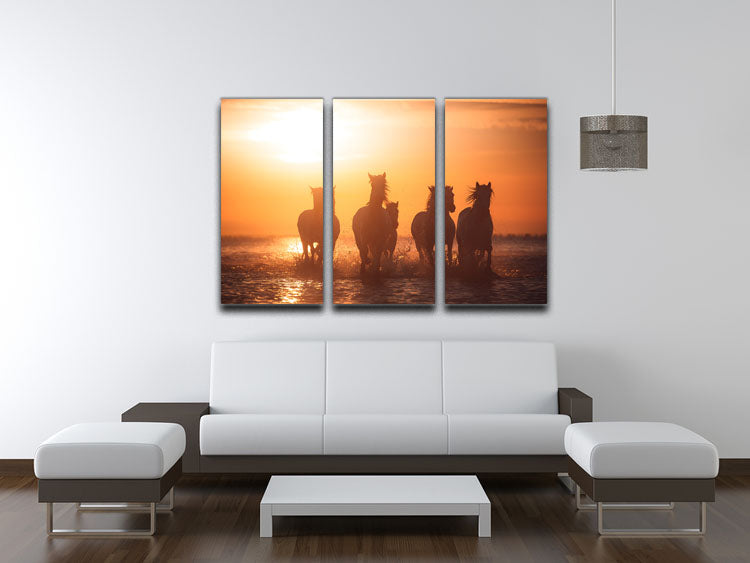 Horse Camargue angels 3 Split Panel Canvas Print - Canvas Art Rocks - 3