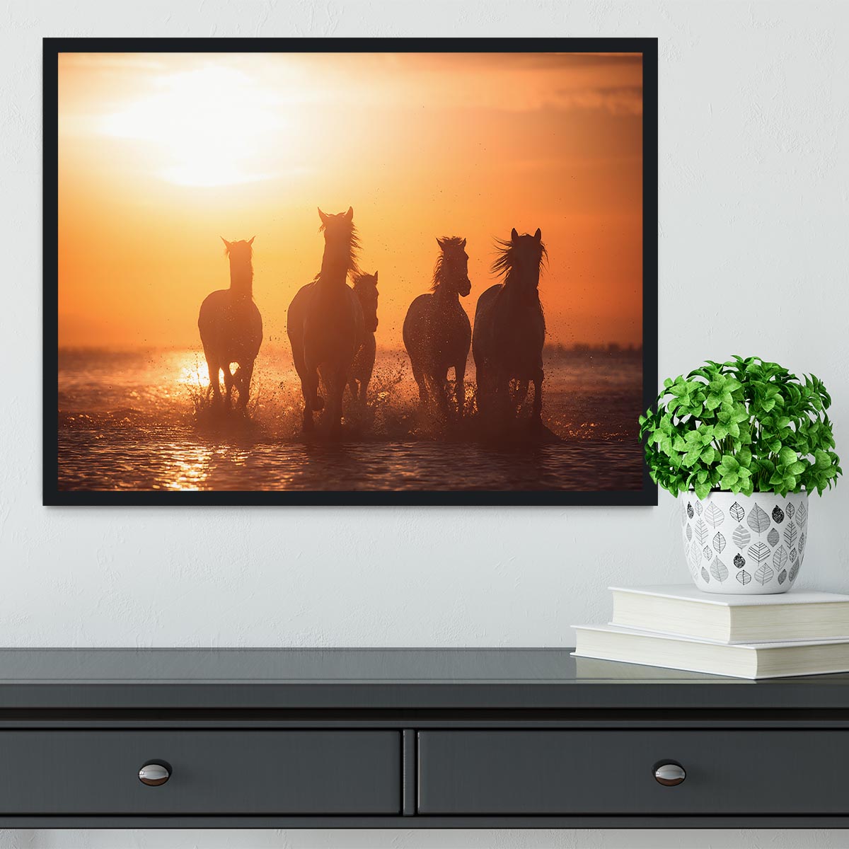 Horse Camargue angels Framed Print - Canvas Art Rocks - 2