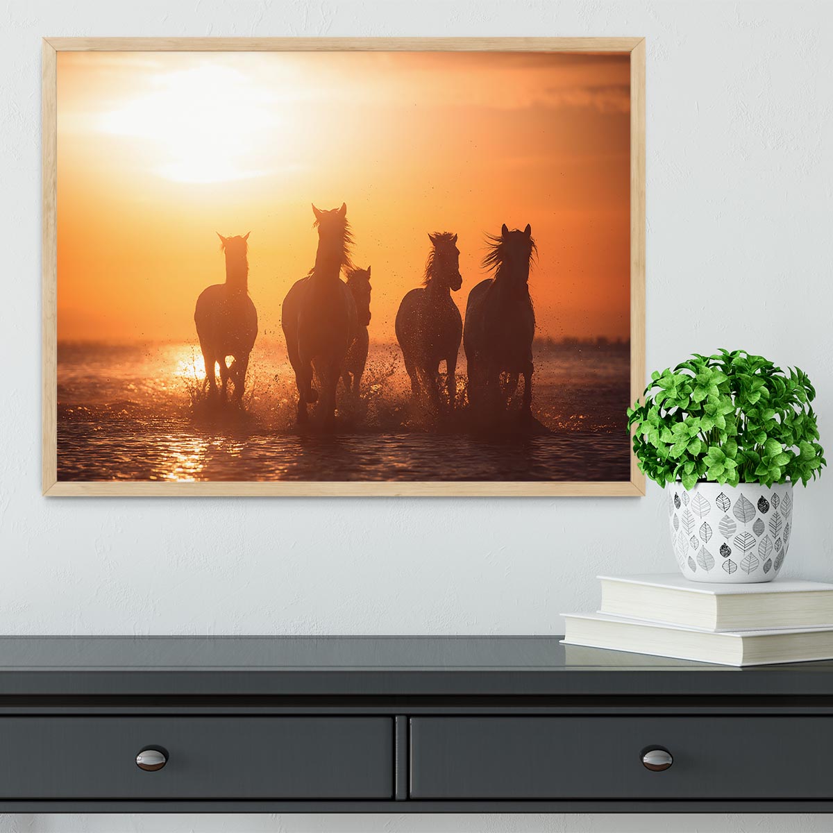 Horse Camargue angels Framed Print - Canvas Art Rocks - 4