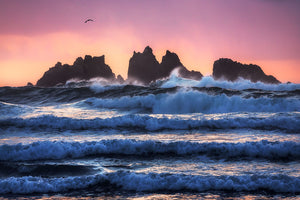 Bandon Beach Layers Wall Mural Wallpaper - Canvas Art Rocks - 1