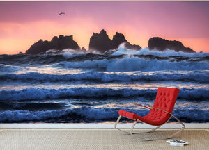 Bandon Beach Layers Wall Mural Wallpaper - Canvas Art Rocks - 2