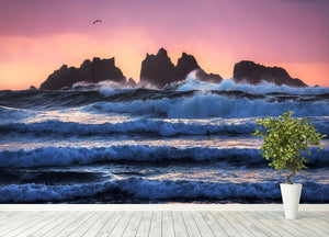 Bandon Beach Layers Wall Mural Wallpaper - Canvas Art Rocks - 4