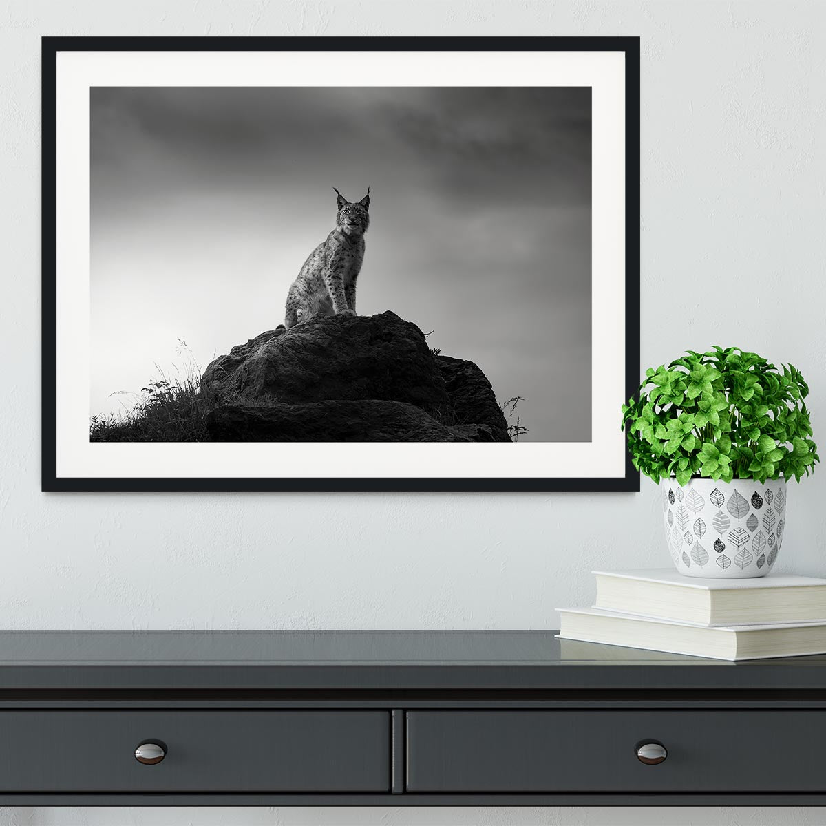 Lynx drama Framed Print - Canvas Art Rocks - 1