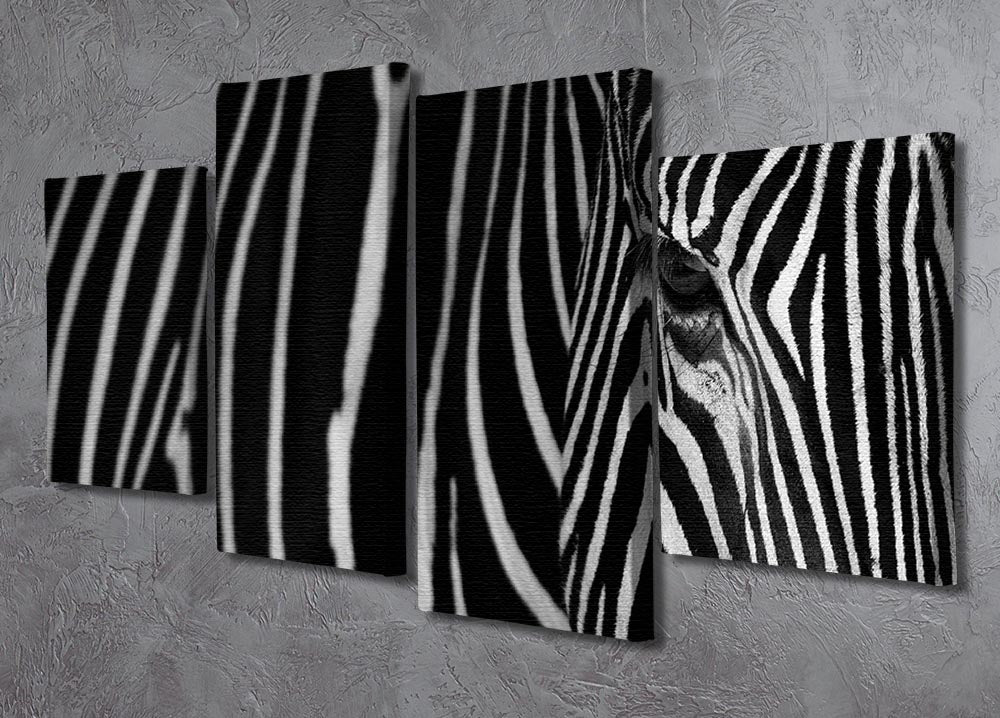 Zebra Pattern 4 Split Panel Canvas - Canvas Art Rocks - 2