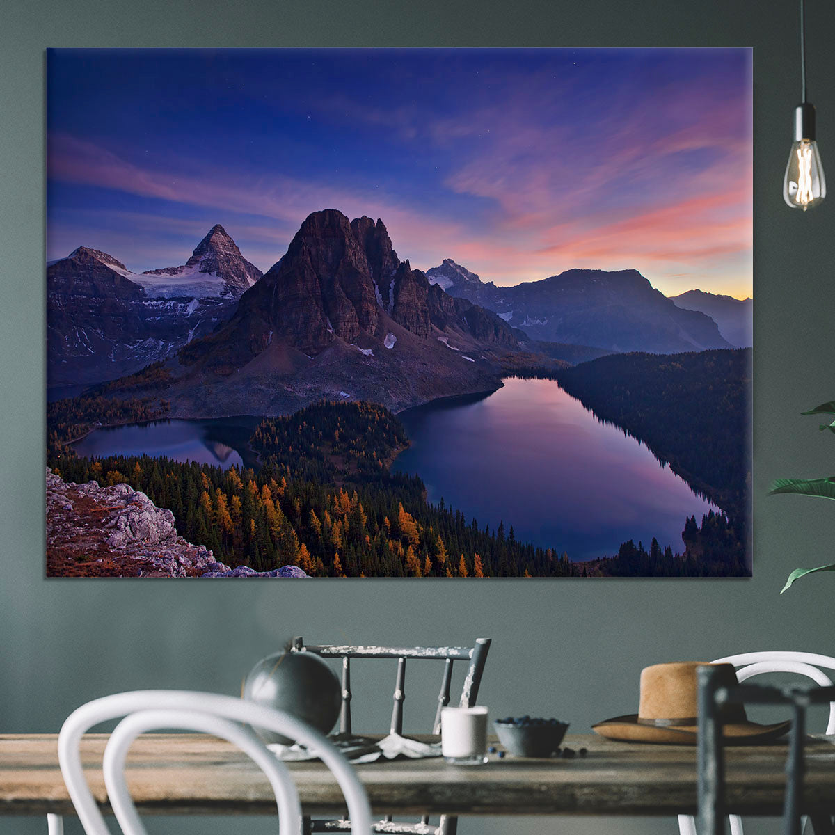 Twilight At Mount Assiniboine Canvas Print or Poster - Canvas Art Rocks - 3