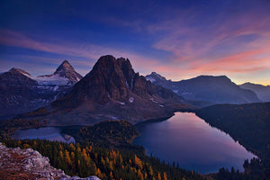 Twilight At Mount Assiniboine Wall Mural Wallpaper - Canvas Art Rocks - 1