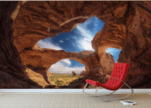 Double Arch Wall Mural Wallpaper - Canvas Art Rocks - 2