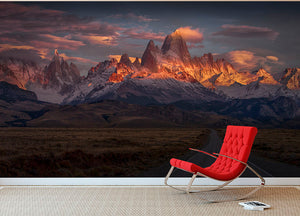 Burning Peak Wall Mural Wallpaper - Canvas Art Rocks - 2