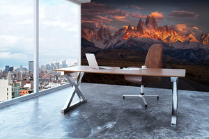 Burning Peak Wall Mural Wallpaper - Canvas Art Rocks - 3