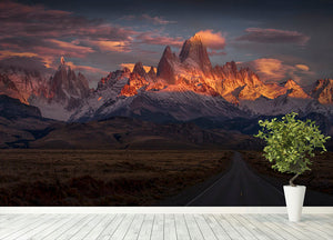 Burning Peak Wall Mural Wallpaper - Canvas Art Rocks - 4