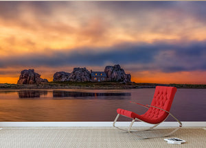 Sunset At Plougrescant Wall Mural Wallpaper - Canvas Art Rocks - 2