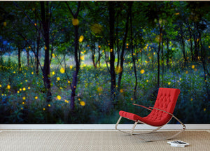 Magic Fireflies Wall Mural Wallpaper - Canvas Art Rocks - 2