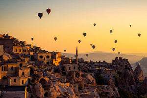 Sunrise Over Cappadocia Wall Mural Wallpaper - Canvas Art Rocks - 1