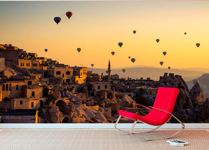 Sunrise Over Cappadocia Wall Mural Wallpaper - Canvas Art Rocks - 2