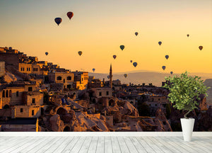 Sunrise Over Cappadocia Wall Mural Wallpaper - Canvas Art Rocks - 4