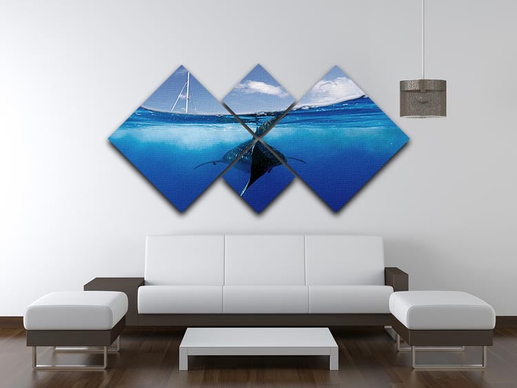 Collision Course 4 Square Multi Panel Canvas - Canvas Art Rocks - 3