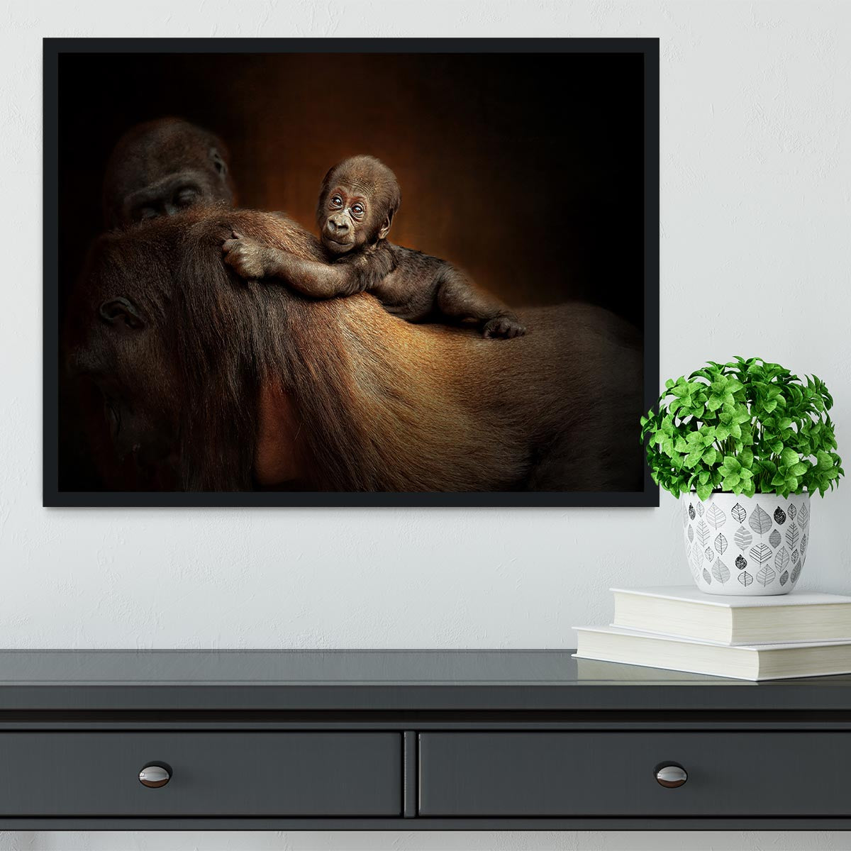 Baby Monkey Framed Print - Canvas Art Rocks - 2