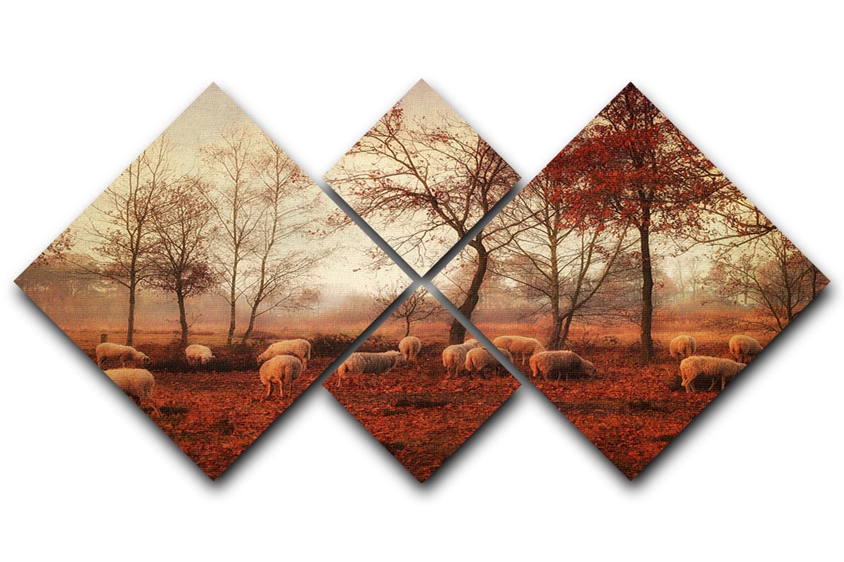 Last days of autumn 4 Square Multi Panel Canvas - Canvas Art Rocks - 1