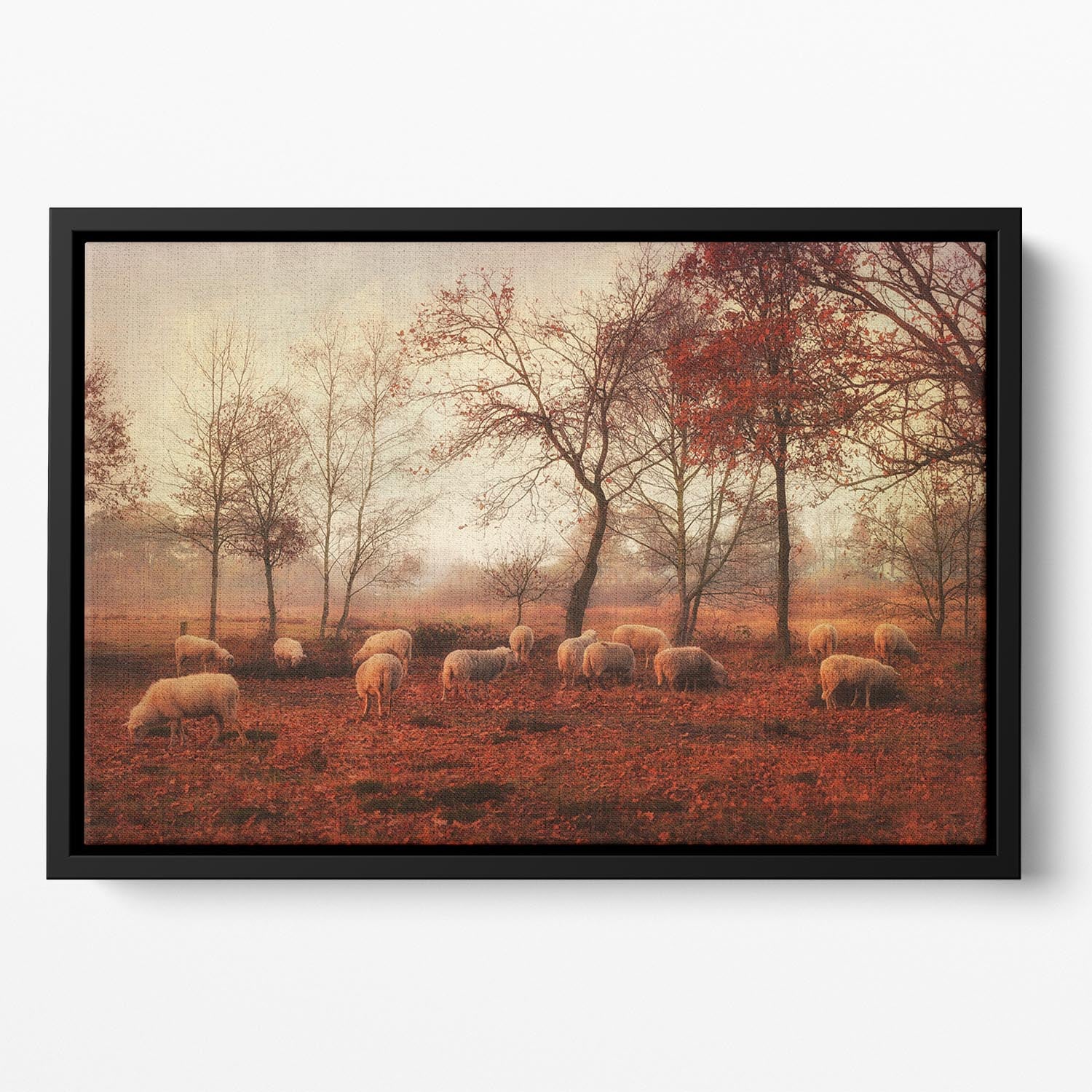 Last days of autumn Floating Framed Canvas - Canvas Art Rocks - 2