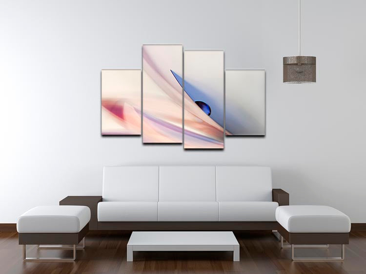 The Blue Drop 4 Split Panel Canvas - Canvas Art Rocks - 3