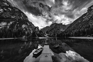 Braies' Shades Of Grey Wall Mural Wallpaper - Canvas Art Rocks - 1