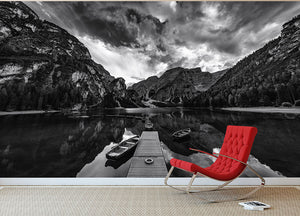 Braies' Shades Of Grey Wall Mural Wallpaper - Canvas Art Rocks - 2