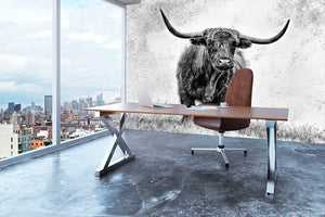 Highland Cow Wall Mural Wallpaper - Canvas Art Rocks - 3