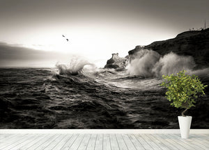 Waves Wall Mural Wallpaper - Canvas Art Rocks - 4